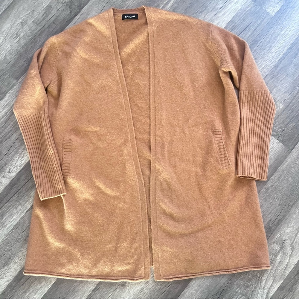 Naadam 100% Cashmere Women's Tan Sweater Cardigan Size L / XL